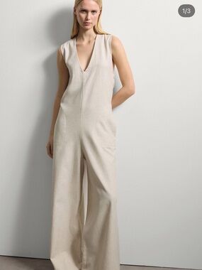 Theory straight linen romper